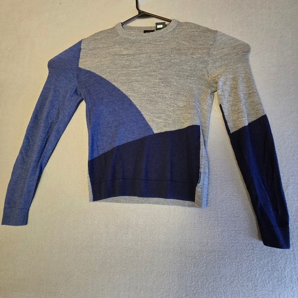 Armani Exchange Other - Armani Exchange Mens Colorblock Wool Blend Crewneck Sweater Grey Blue XS 6YZM2R